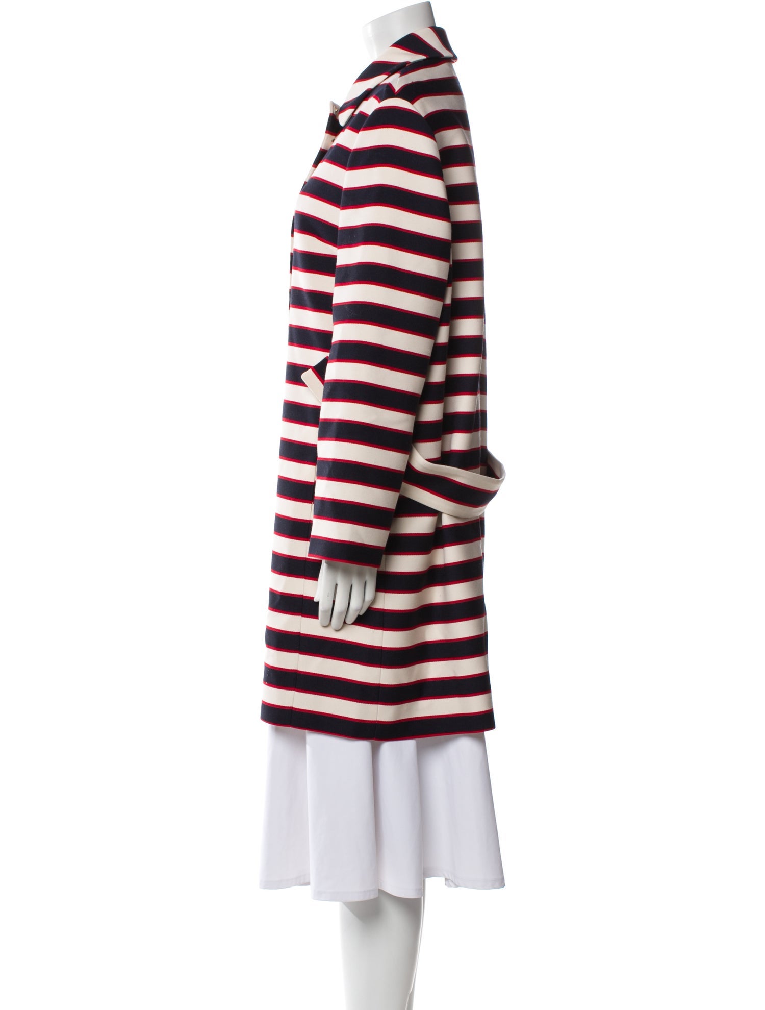 Valentino Virgin Wool Striped Coat