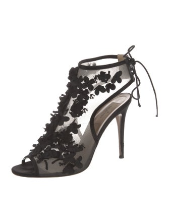 Valentino Mesh Beaded Accents Sandals