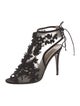 Valentino Mesh Beaded Accents Sandals