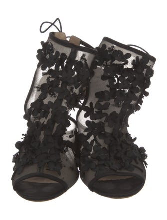 Valentino Mesh Beaded Accents Sandals