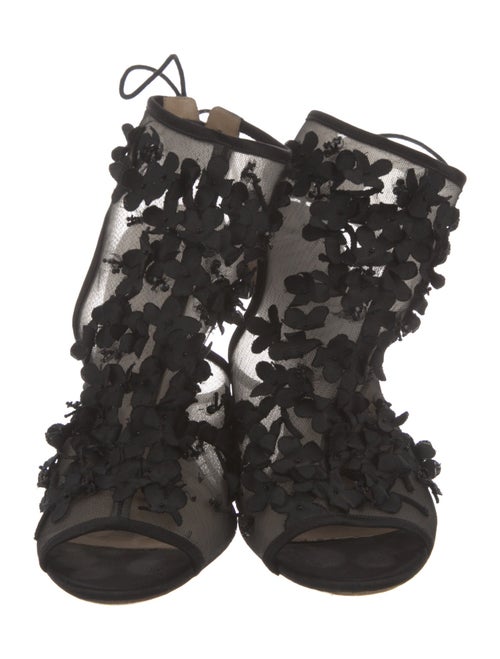 Valentino Mesh Beaded Accents Sandals