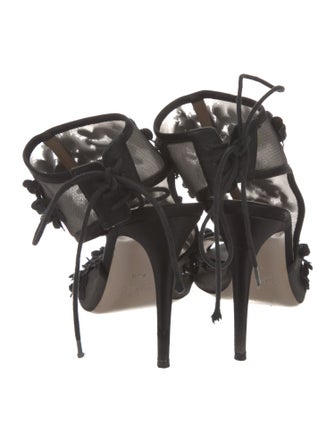 Valentino Mesh Beaded Accents Sandals