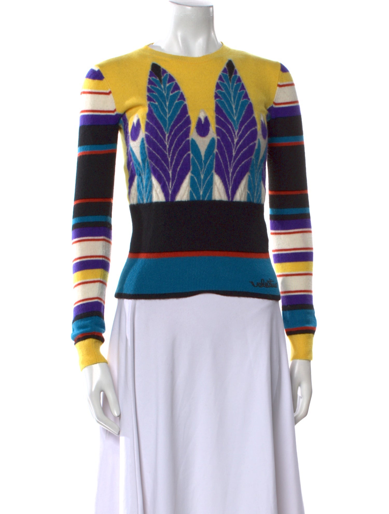 Valentino Virgin Wool Printed Sweater