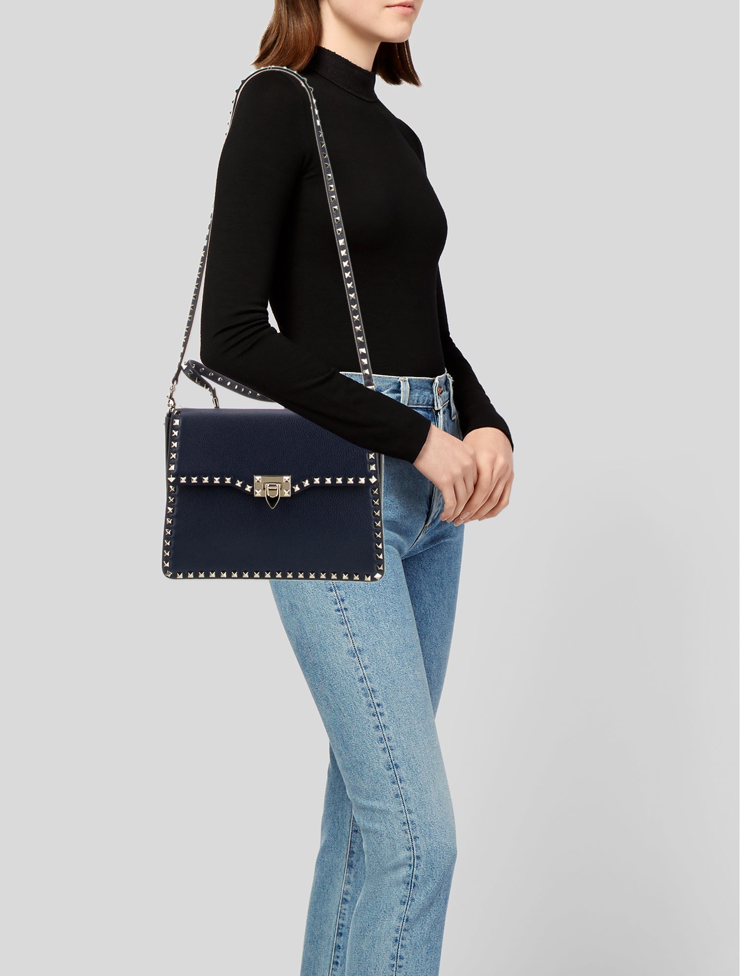 Valentino Rockstud Top Handle Bag