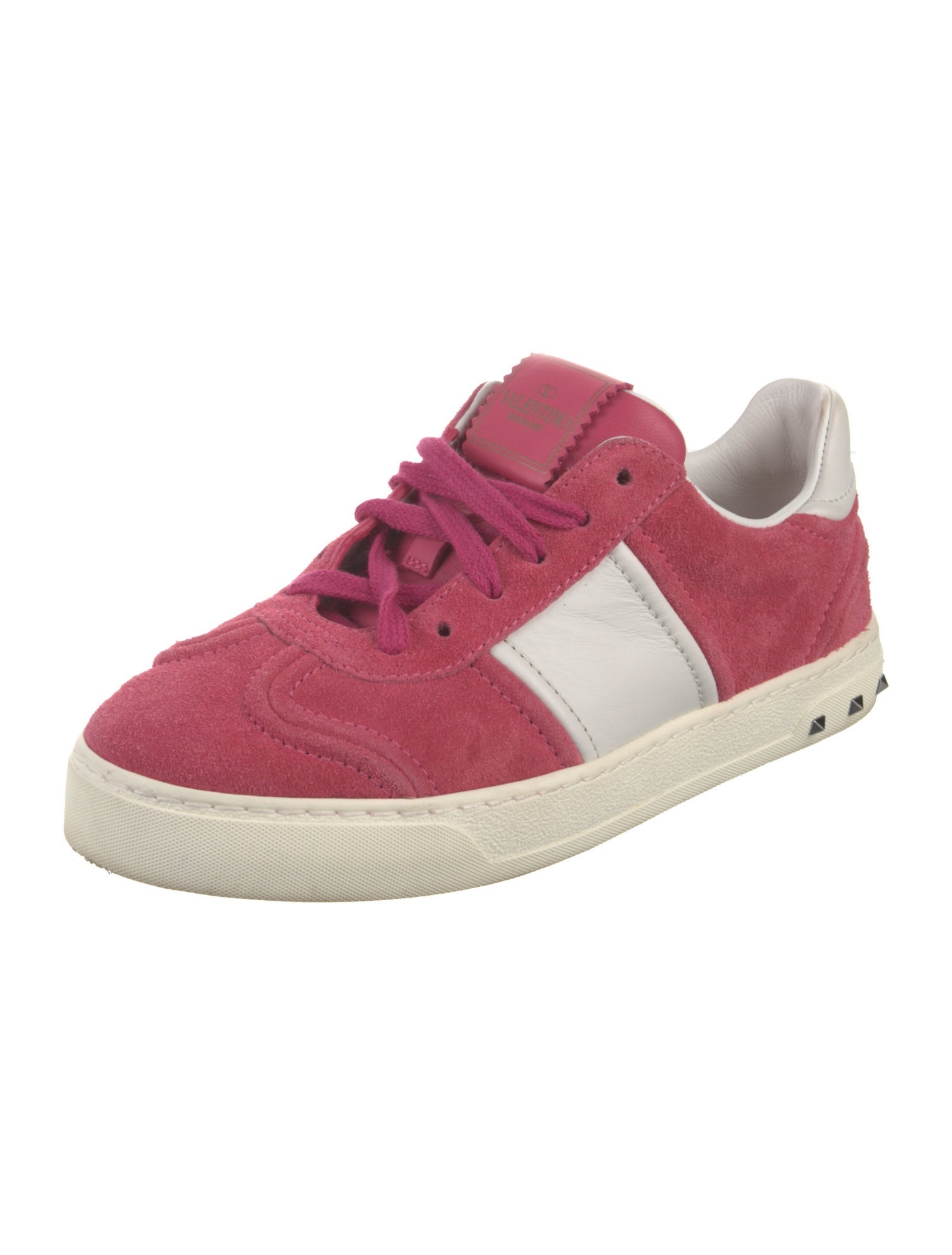 Valentino Rockstud Accents Suede Sneakers