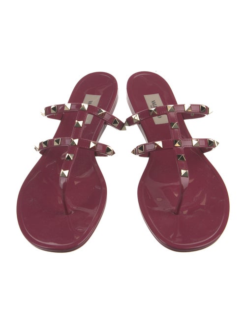 Valentino Rockstud Accents Rubber Slides