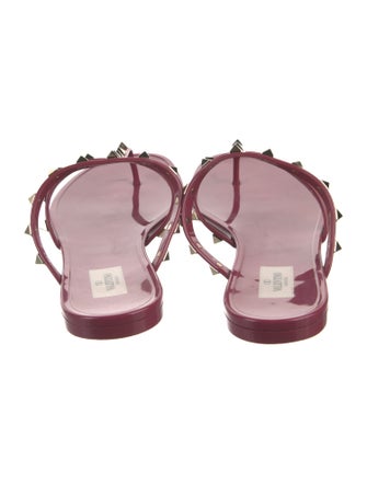 Valentino Rockstud Accents Rubber Slides