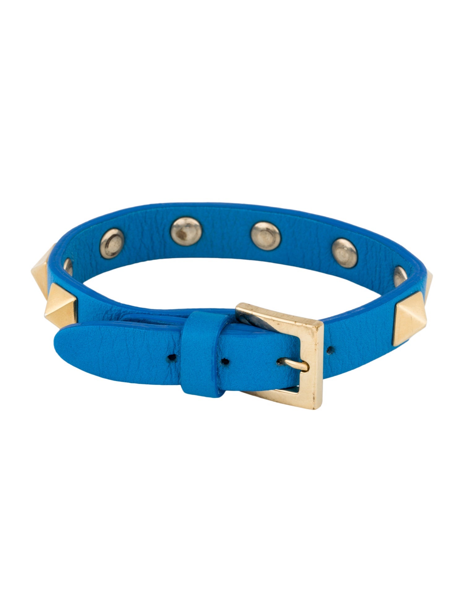 Valentino Rock Stud Leather Cuff Bracelet