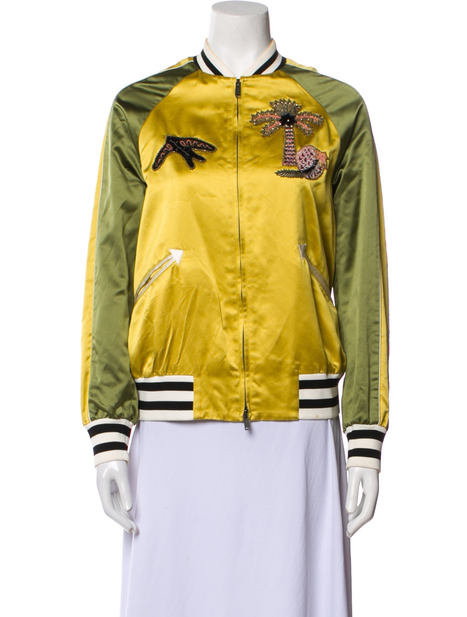 Valentino Striped Bomber Jacket