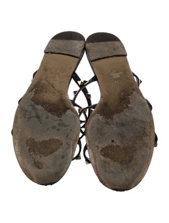 Valentino Rockstud Accents Leather Slides