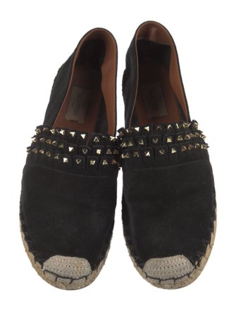 Valentino Rockstud Accents Suede Espadrilles