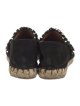 Valentino Rockstud Accents Suede Espadrilles