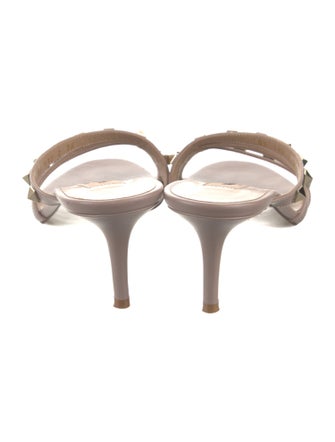 Valentino Rockstud Accents Leather Slides