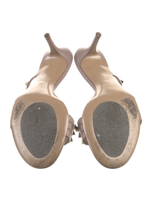 Valentino Rockstud Accents Leather Slides