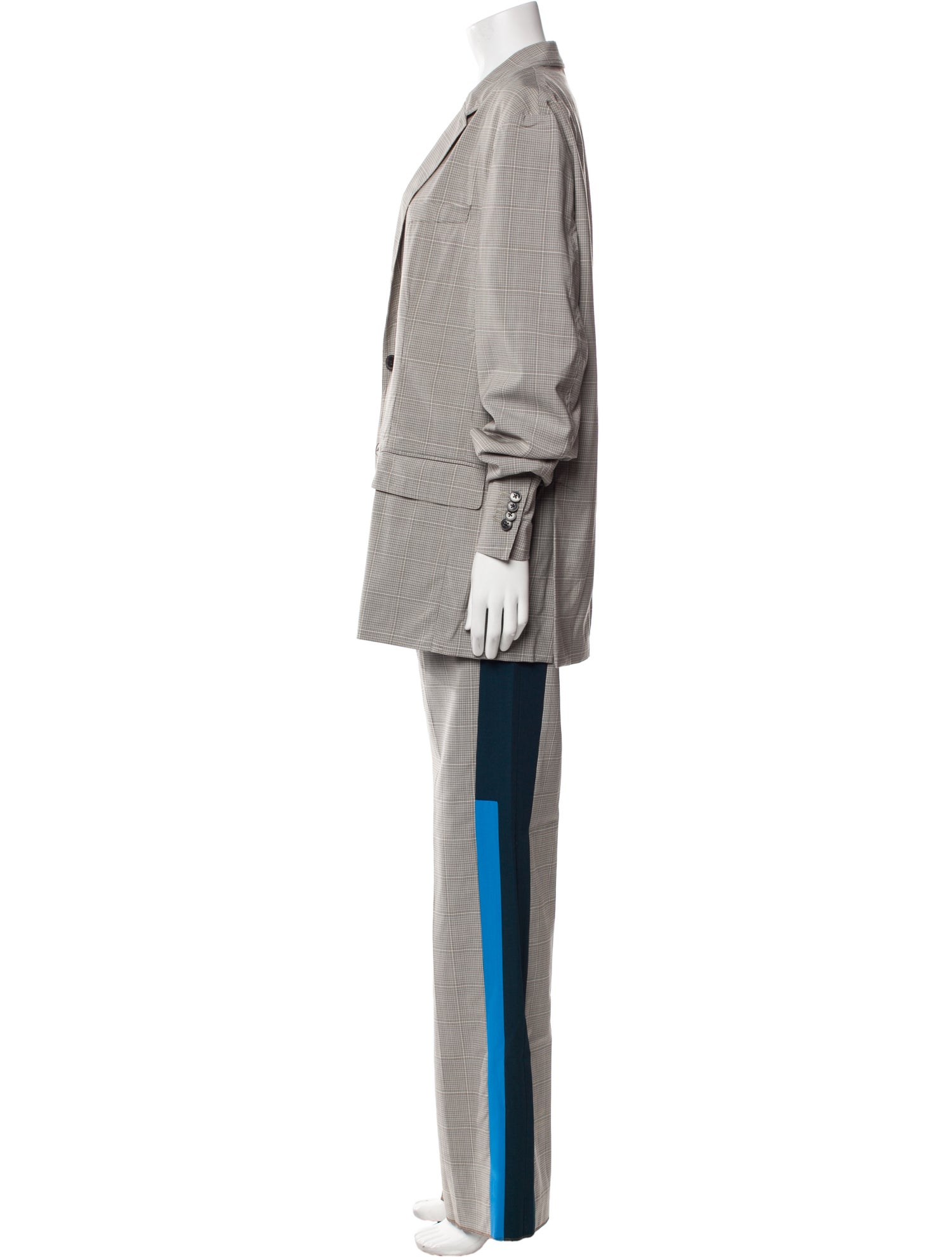 Valentino Wool Plaid Print Pantsuit