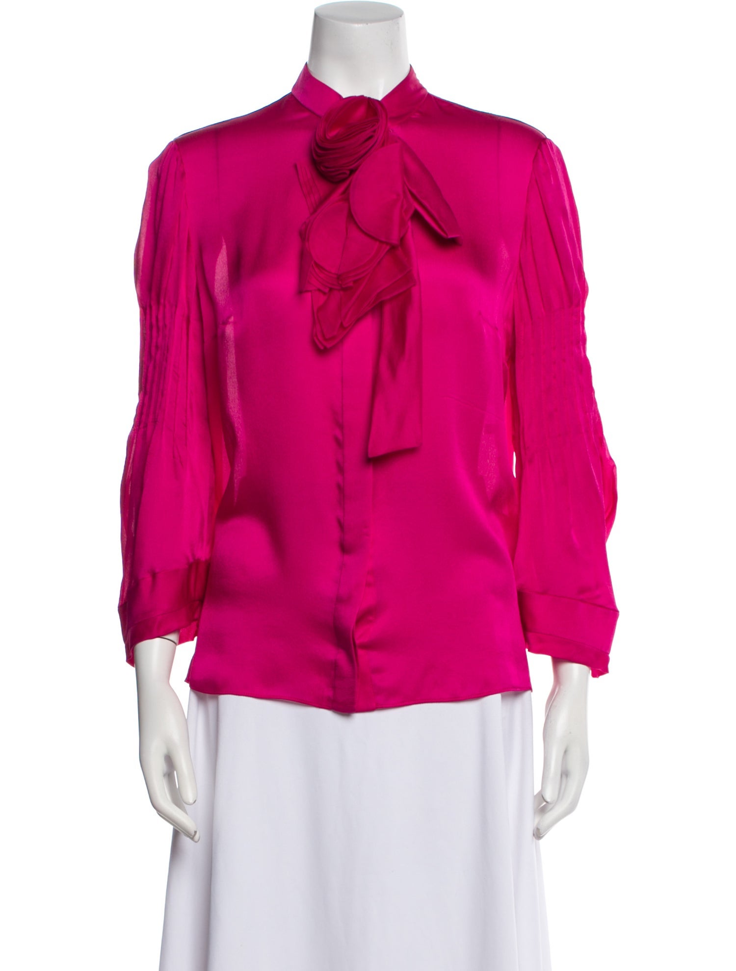 Valentino Silk Mock Neck Blouse