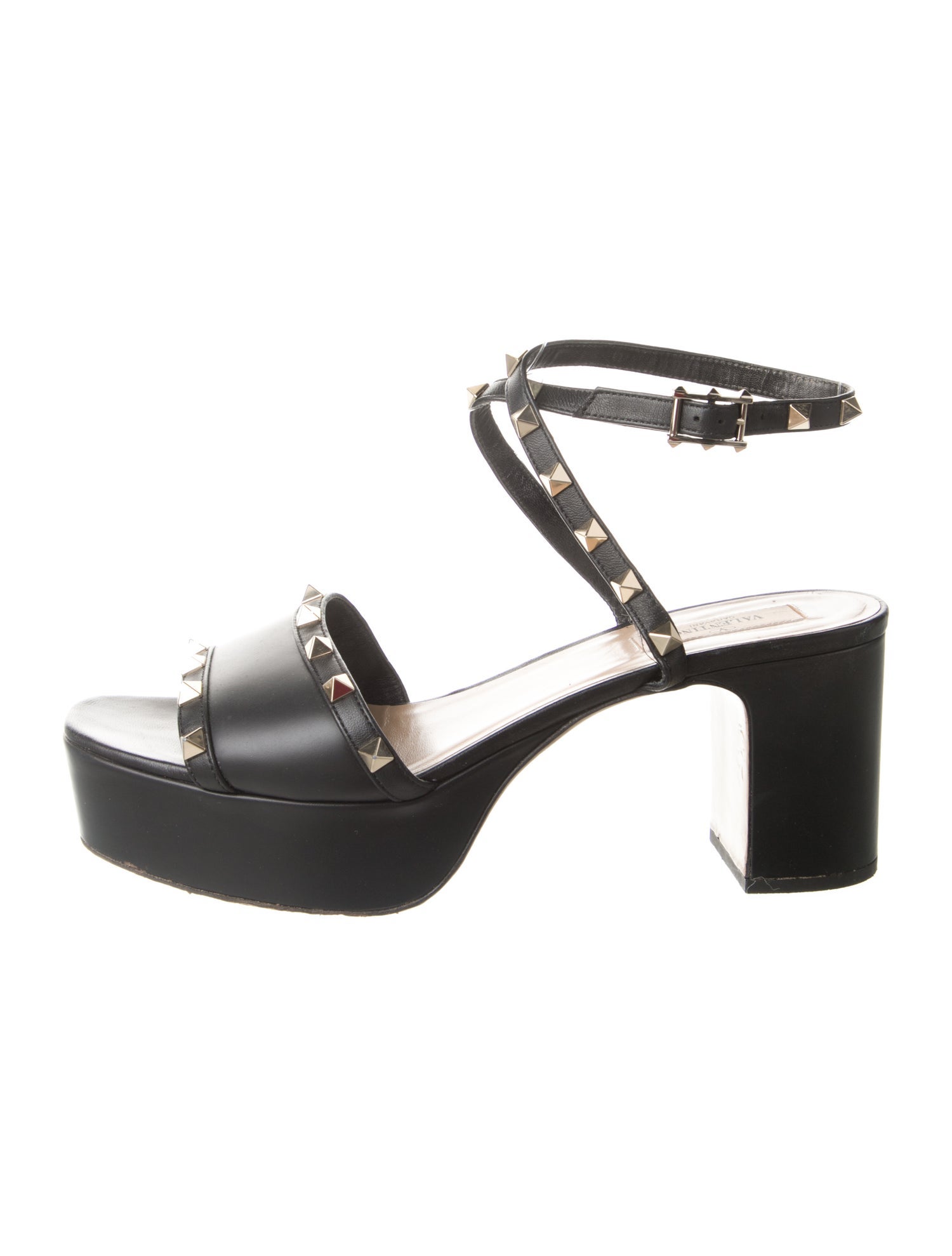 Valentino Rockstud Accents Leather Slingback Sandals