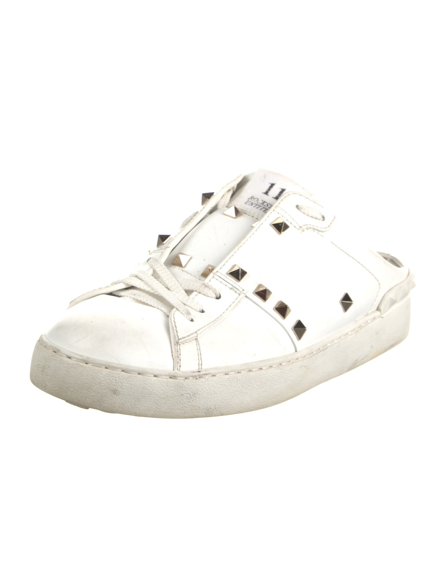 Valentino Rockstud Accents Leather Sneakers