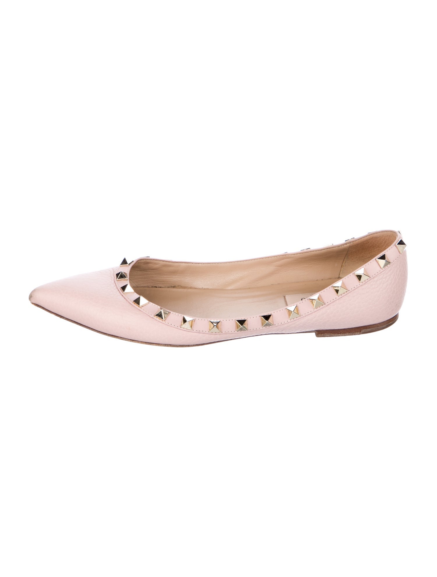 Valentino Rockstud Accents Leather Ballet Flats