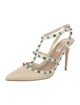 Valentino Rockstud Accents Leather T-Strap Pumps