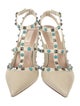 Valentino Rockstud Accents Leather T-Strap Pumps