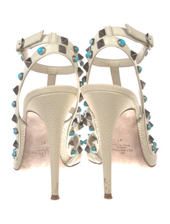 Valentino Rockstud Accents Leather T-Strap Pumps