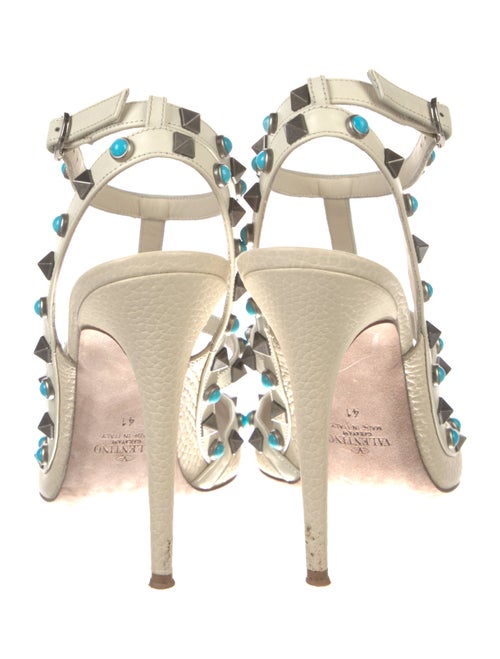 Valentino Rockstud Accents Leather T-Strap Pumps