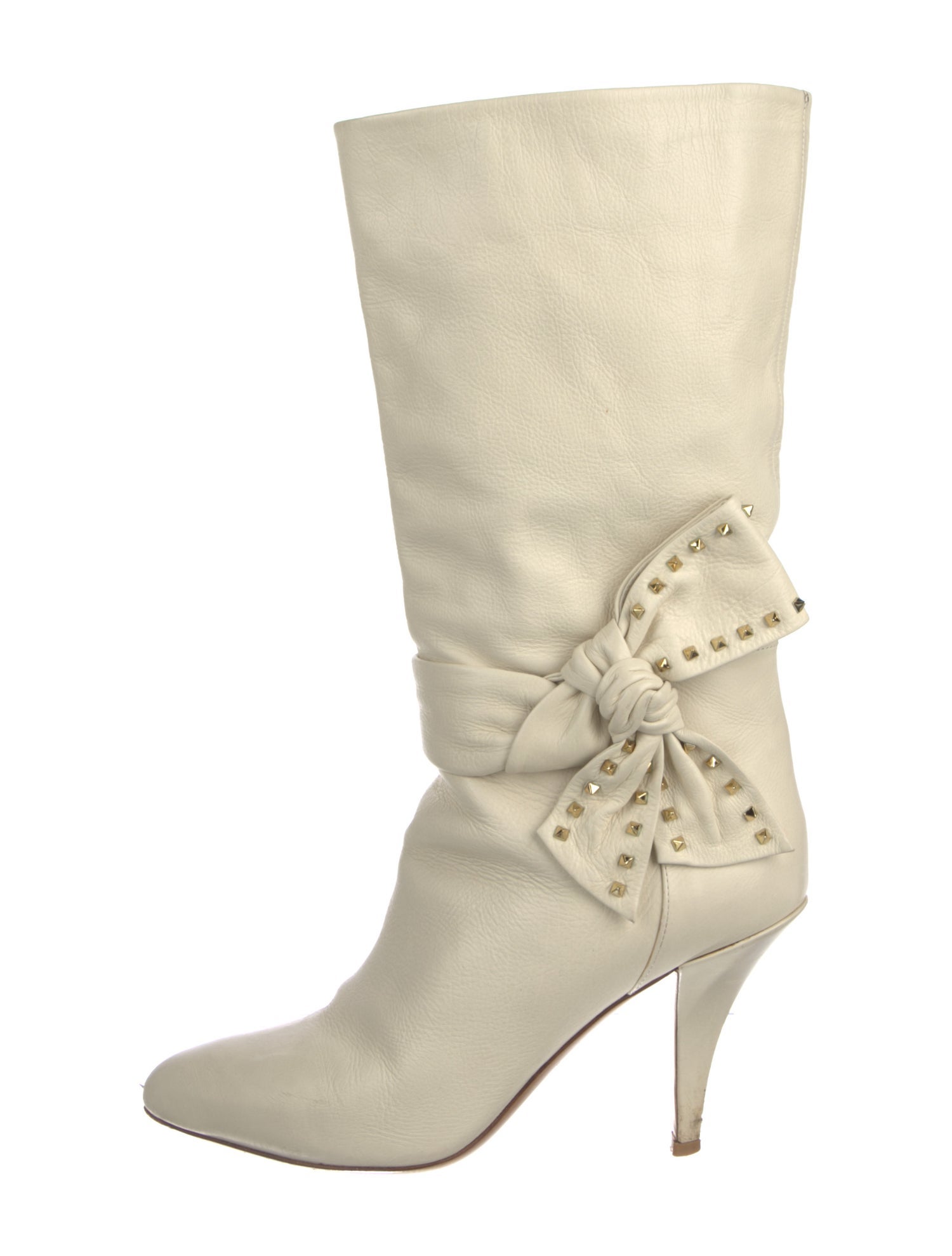 Valentino Rockstud Accents Leather Boots