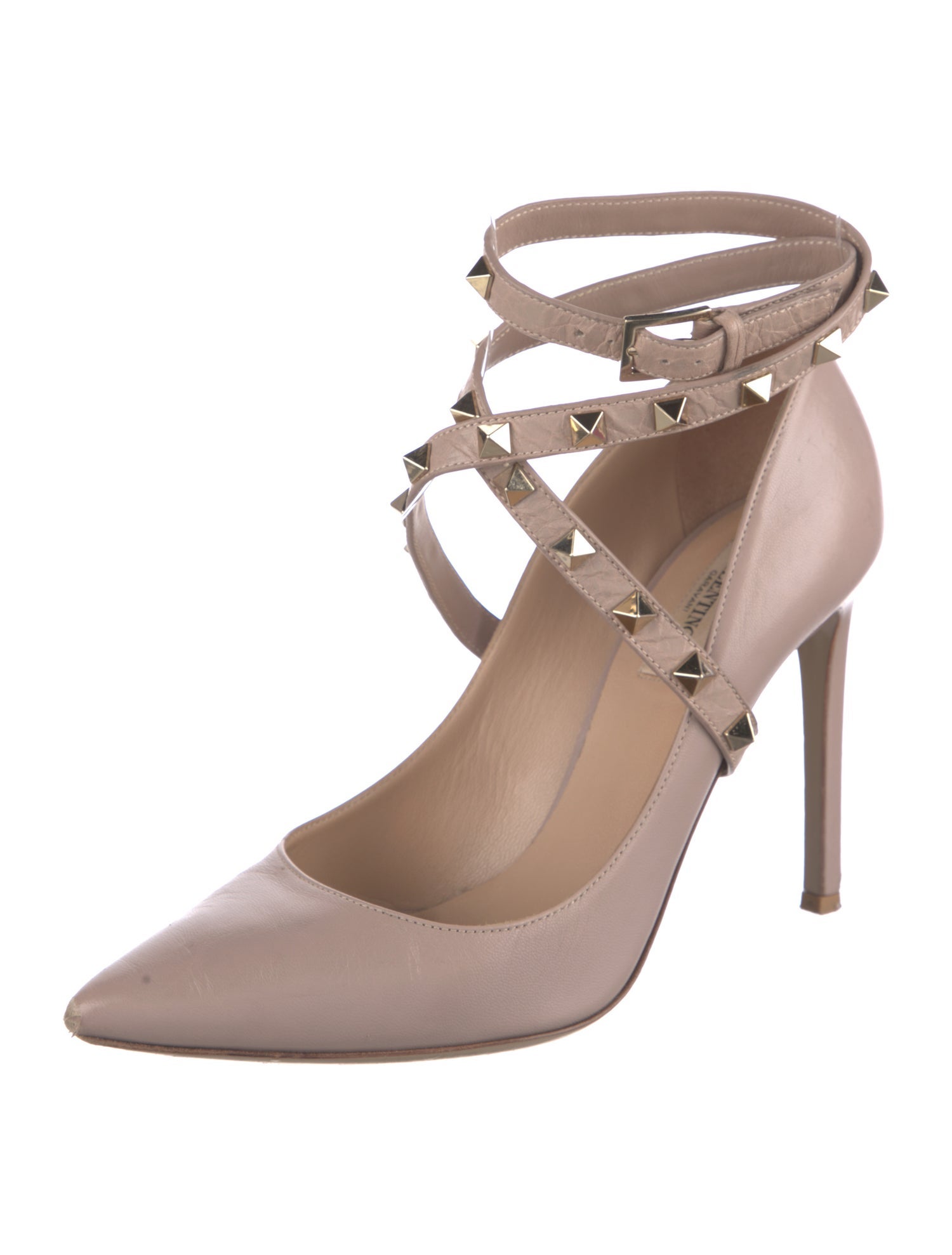 Valentino Rockstud Accents Leather Pumps