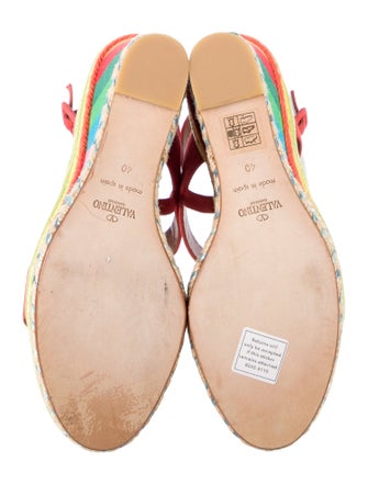 Valentino 1973 Pattern Suede Espadrilles