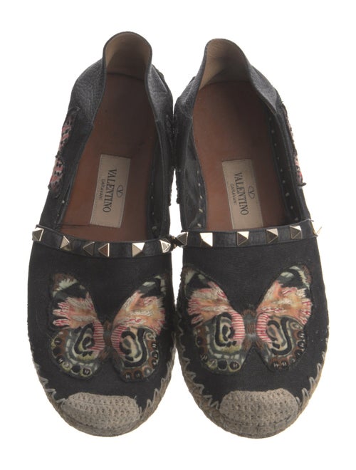 Valentino Rockstud Accents Patterned Espadrilles
