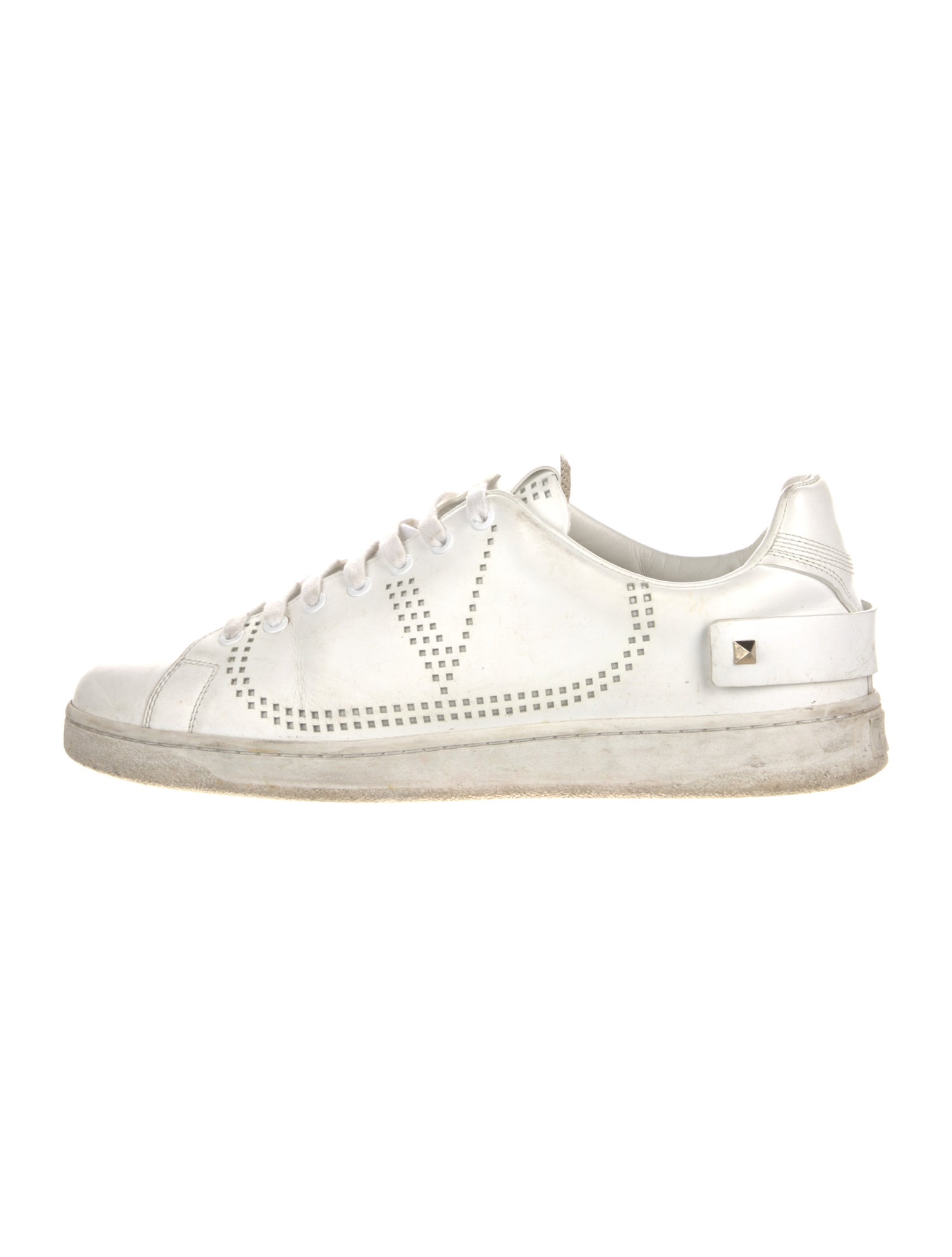 Valentino Rockstud Accents Leather Sneakers