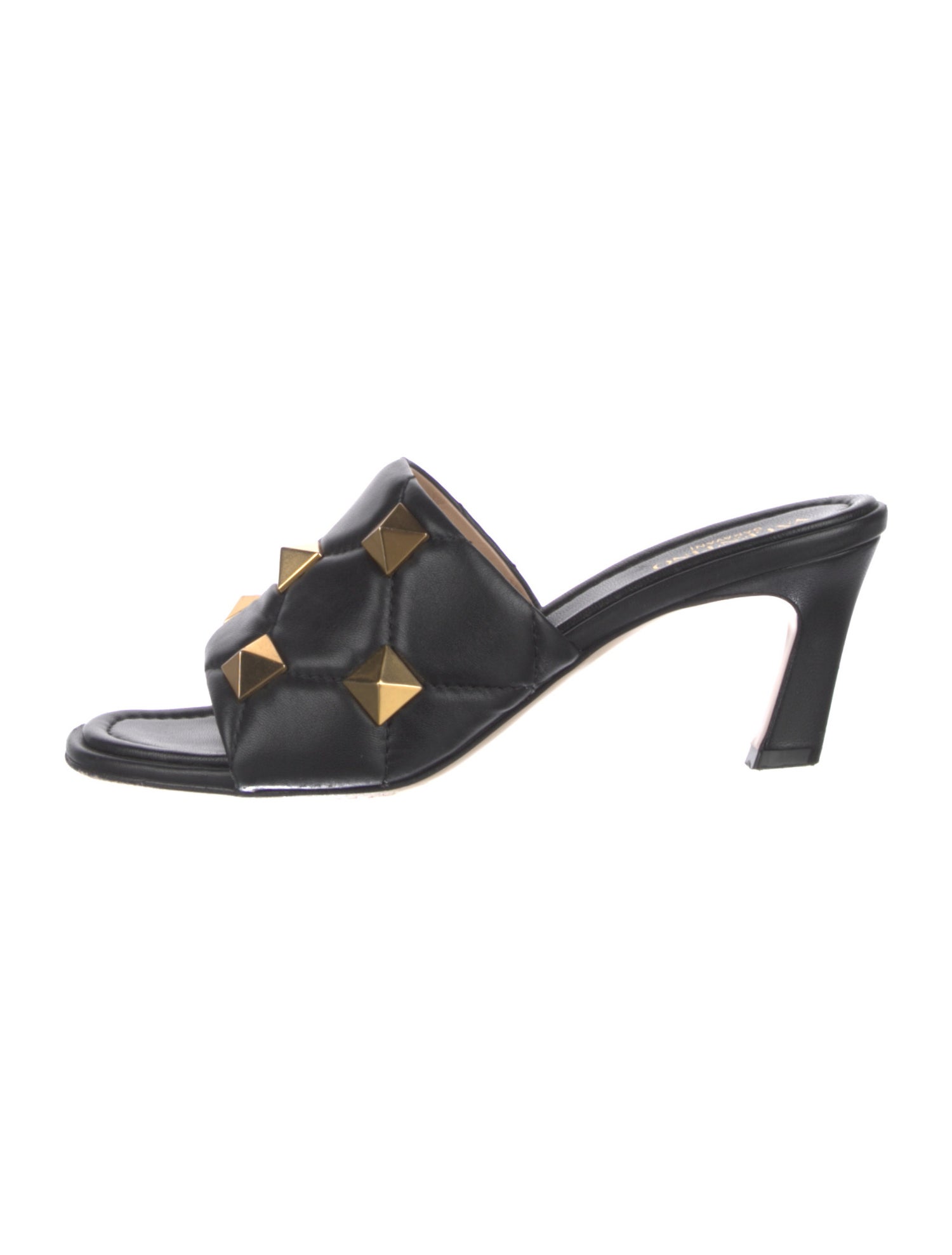 Valentino Quilted Pattern Leather Slides