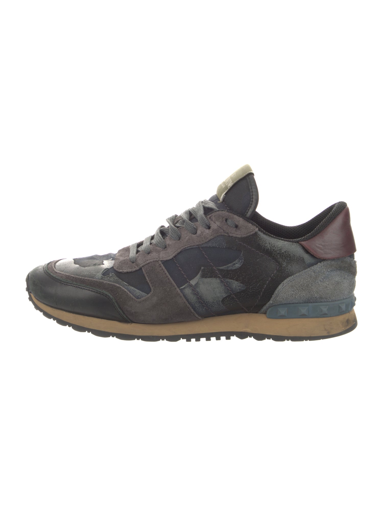 Valentino Rockstud Accents Leather Sneakers