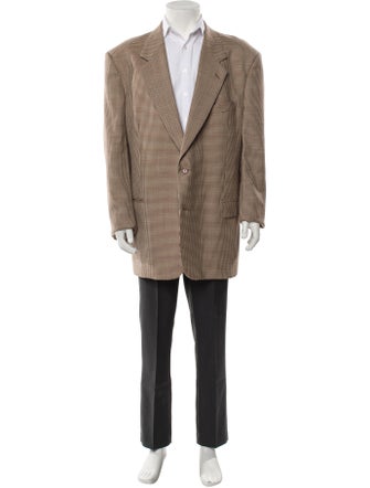 Valentino Virgin Wool Houndstooth Print Blazer