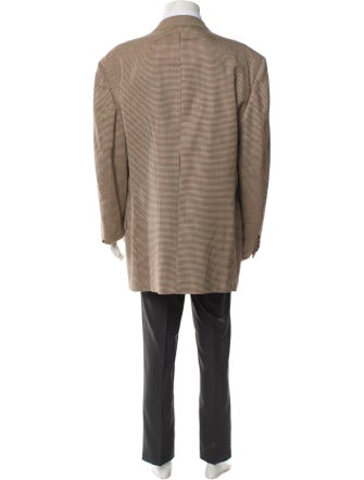 Valentino Virgin Wool Houndstooth Print Blazer