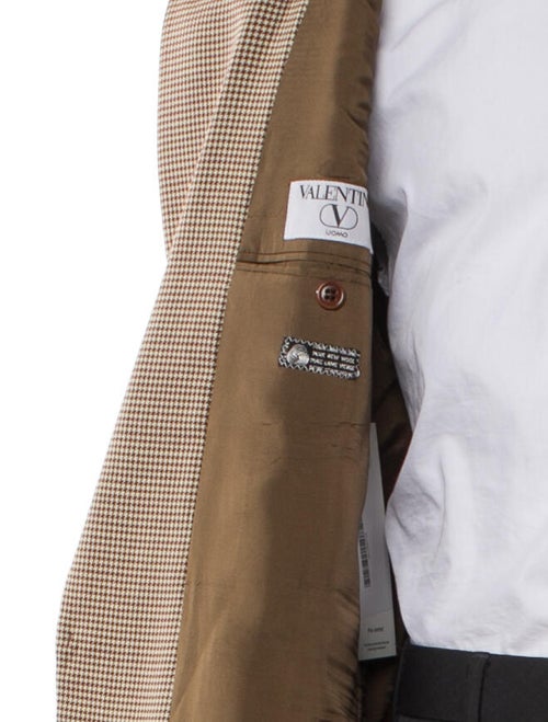 Valentino Virgin Wool Houndstooth Print Blazer