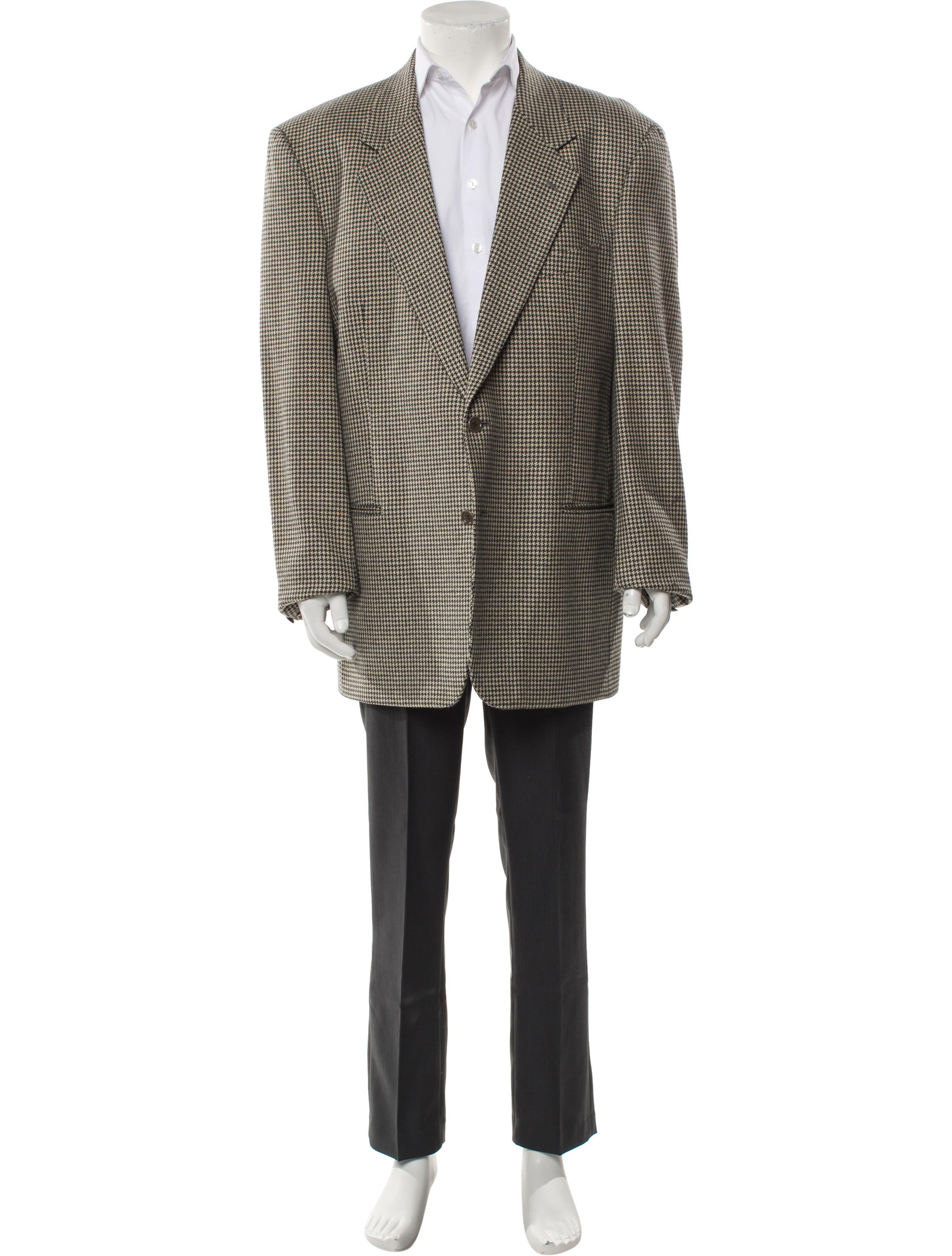 Valentino Virgin Wool Houndstooth Print Blazer