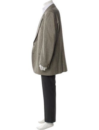 Valentino Virgin Wool Houndstooth Print Blazer