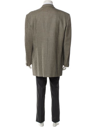 Valentino Virgin Wool Houndstooth Print Blazer