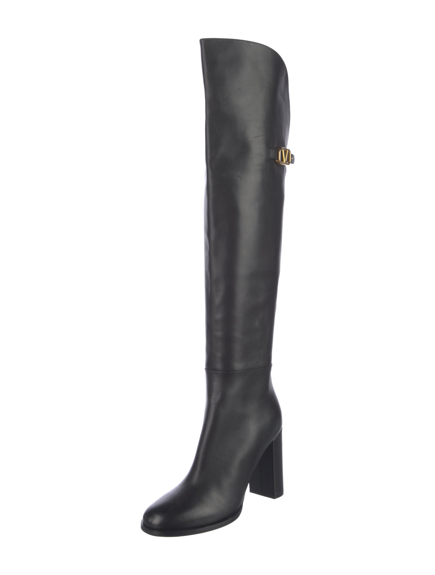 Valentino Rockstud Accents Leather Boots