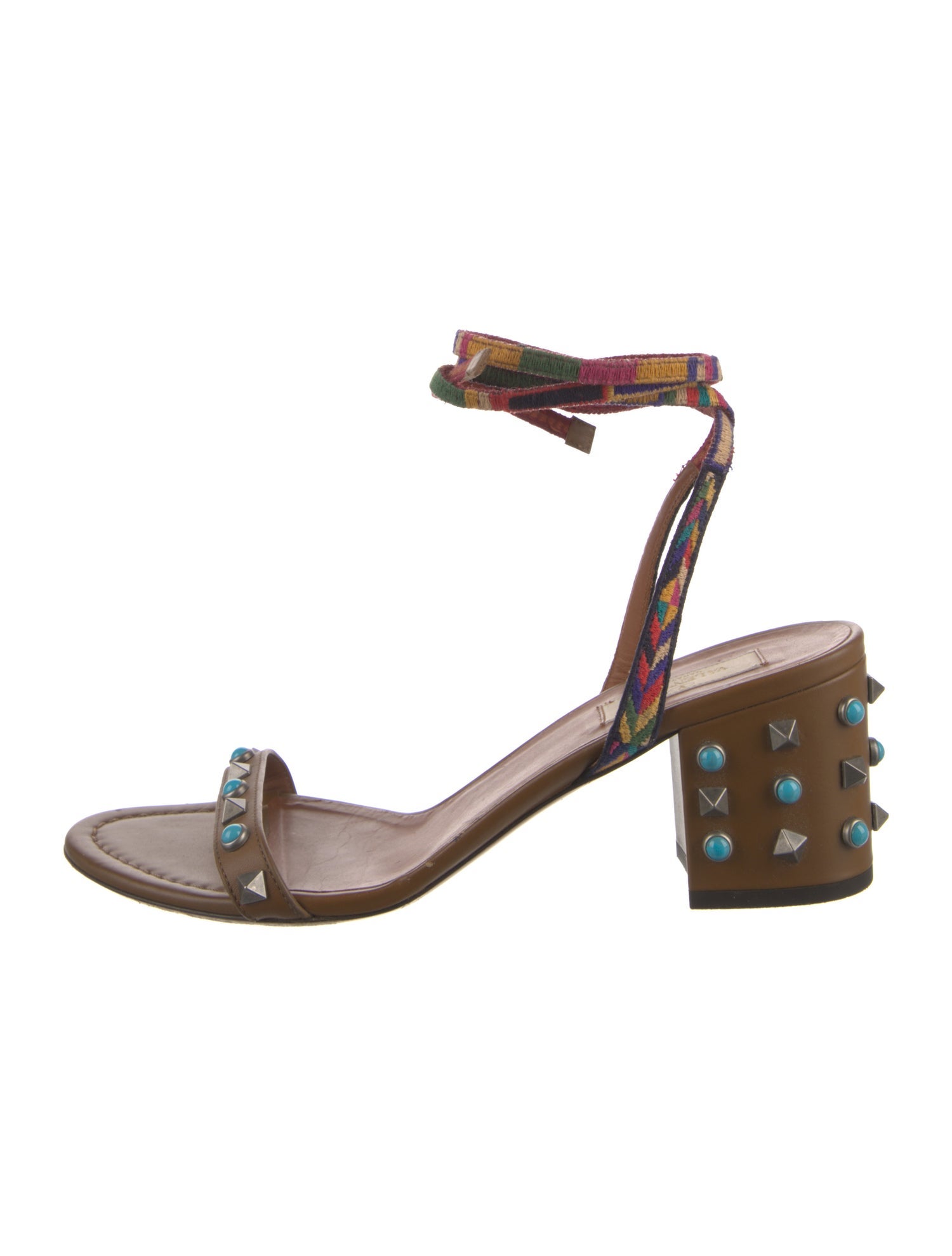 Valentino Rockstud Accents Leather Sandals