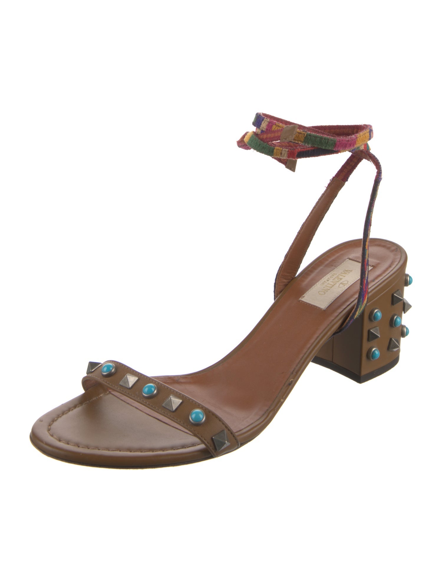 Valentino Rockstud Accents Leather Sandals