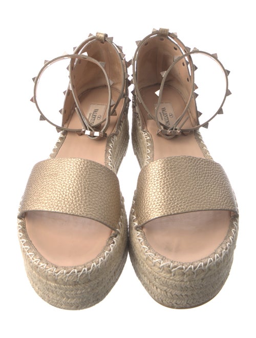 Valentino Rockstud Accents Leather Espadrilles