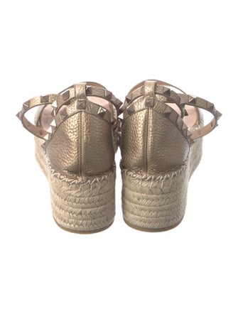 Valentino Rockstud Accents Leather Espadrilles