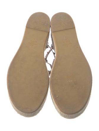 Valentino Rockstud Accents Leather Espadrilles
