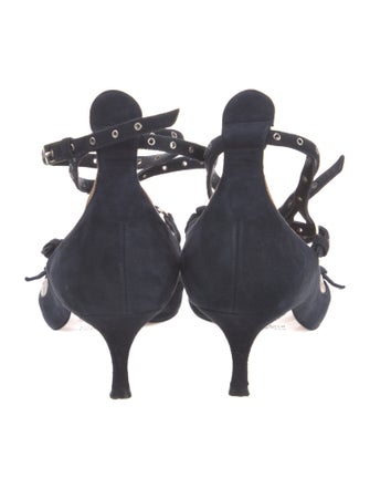 Valentino Suede Colorblock Pattern Pumps