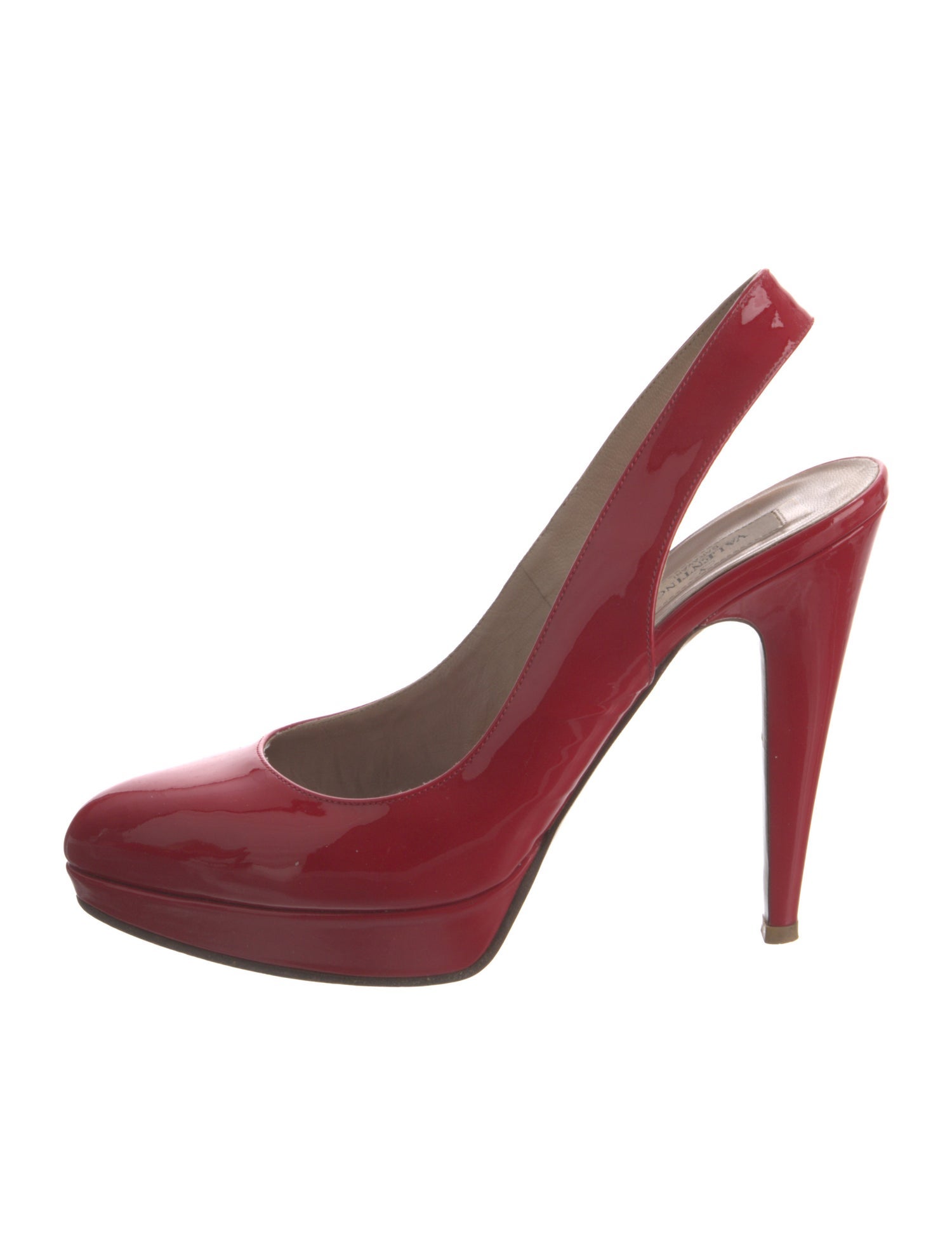 Valentino Rockstud Accents Patent Leather Slingback Pumps