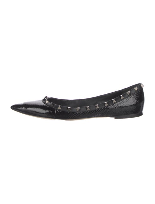 Valentino Rockstud Accents Patent Leather Ballet Flats