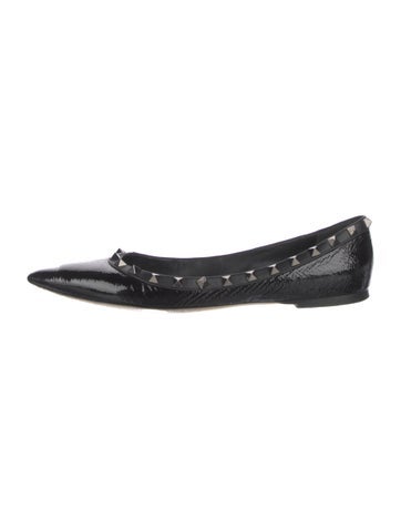 Valentino Flats Rockstud Accents Patent Leather Ballet IT 39 | 9